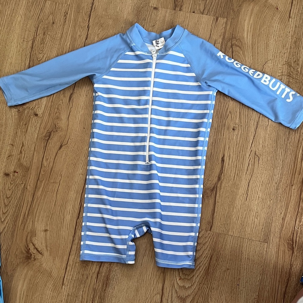 RuggedButts Blue Striped Kids Swimwear